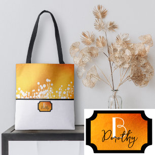 Tote Bag Fleurs de magie jaune