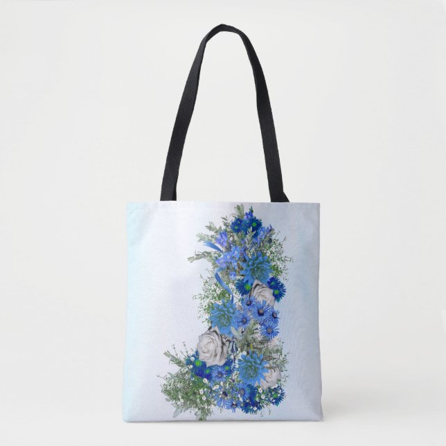 Tote Bag Fleurs de maïs et roses blanches (Devant)