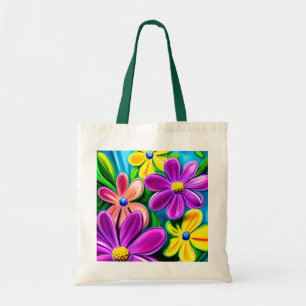 Tote Bag Fleurs de marguerite colorées