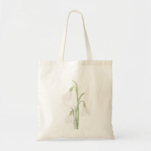 Tote Bag fleurs de neige angéliques aquarelle