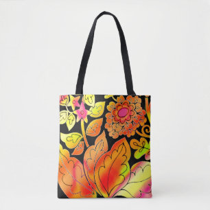 Tote Bag Fleurs de néon
