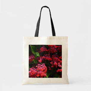 Tote Bag Fleurs de pagode colorées rouge et rose