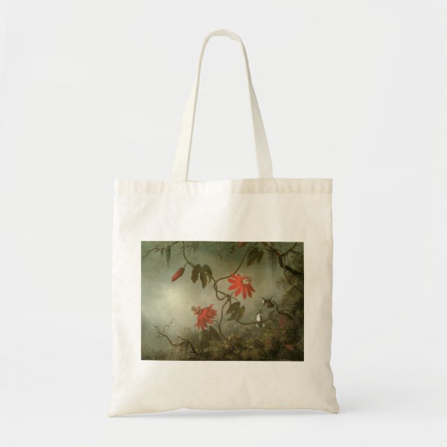 Tote Bag Fleurs de passion et colibris par Martin J Heade (Devant)