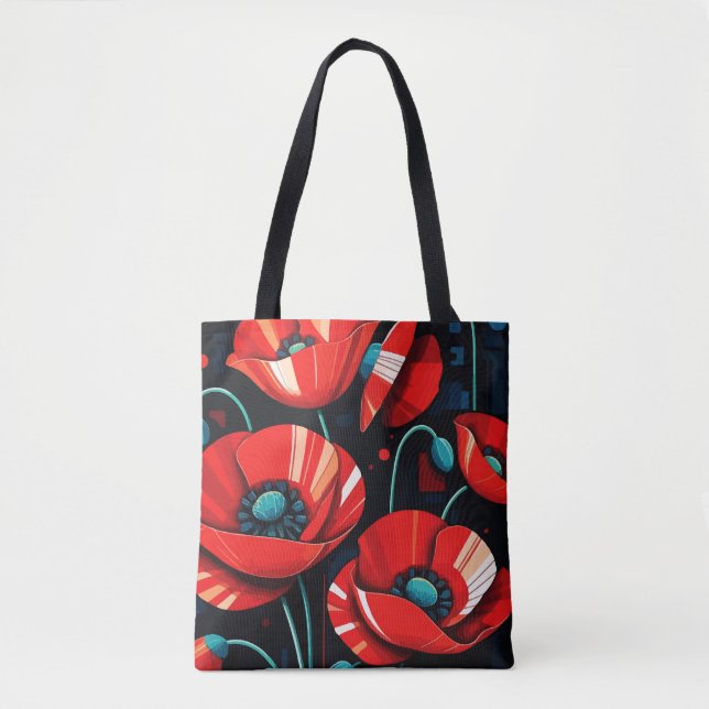 Tote Bag fleurs de pavot Papaver (Devant)