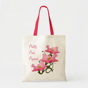 Tote Bag Fleurs de pavot rose Éco Convivial Réutilisable 