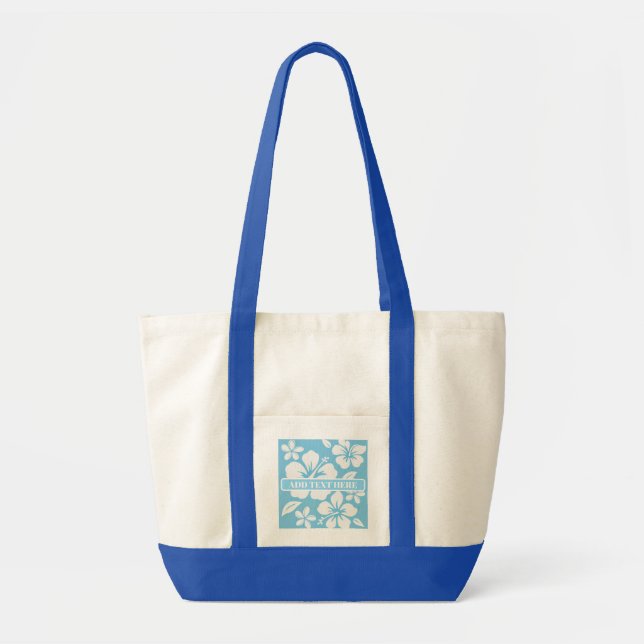Tote Bag Fleurs de plage bleu tropical (Devant)