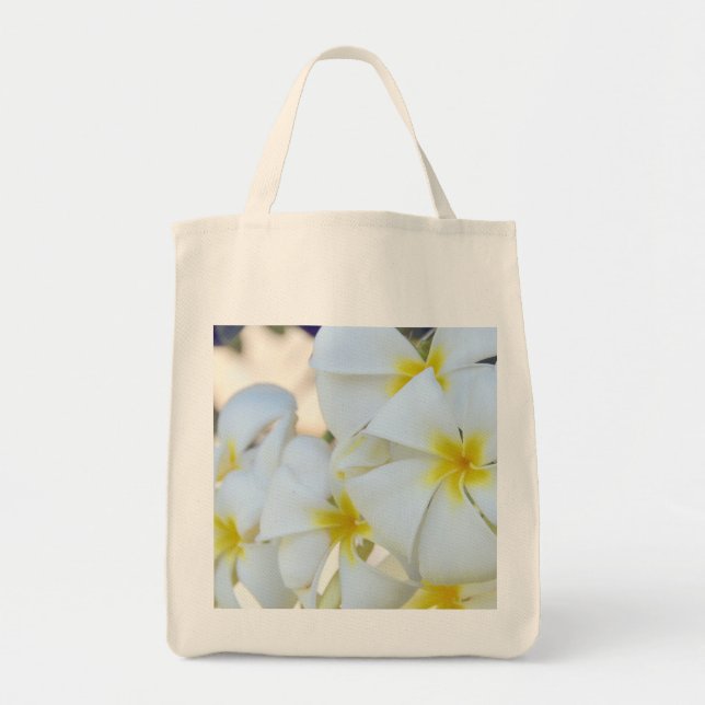 Tote Bag Fleurs de Plumeria d'île (Devant)