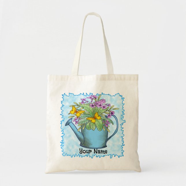 Tote Bag Fleurs de primevère Arrosoir (Devant)