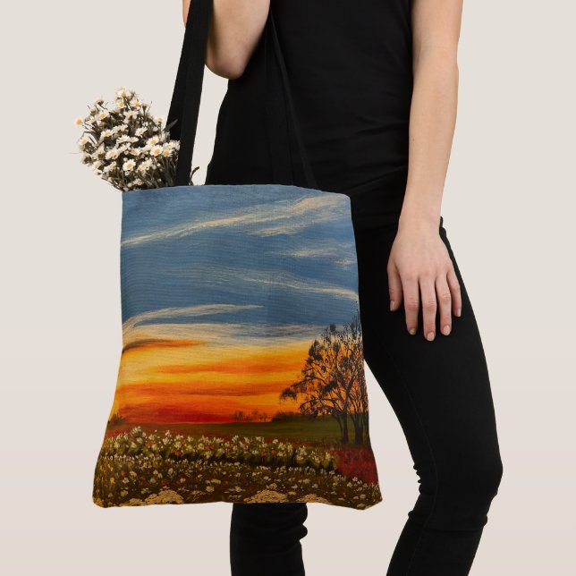 Tote Bag Fleurs de printemps au coucher du soleil, par Gary (De près)