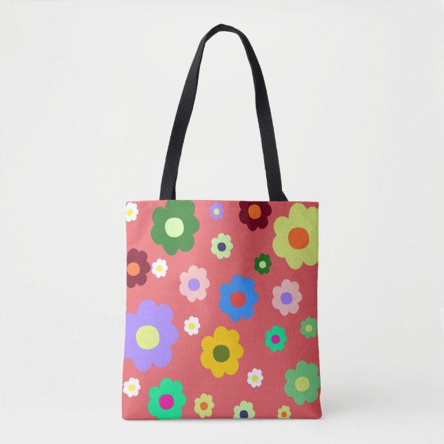 Tote Bag Fleurs de printemps Y2K Motif rétro (Devant)