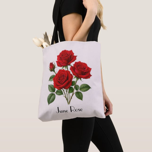 Tote Bag Fleurs de rose de juin (De près)