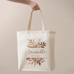 Tote Bag Fleurs de rouille en terre cuite Boho Mariage de f<br><div class="desc">Sacs fourre-tout de style bohème moderne avec fleurs d'aquarelle et feuilles de chute dans les tons terreux comme rouille,  orange brûlé et terre cuite. Un choix parfait pour les mariages d'automne.</div>