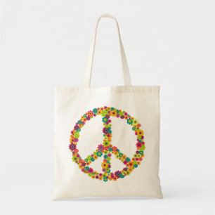 Tote Bag Fleurs de signe de paix de hippie