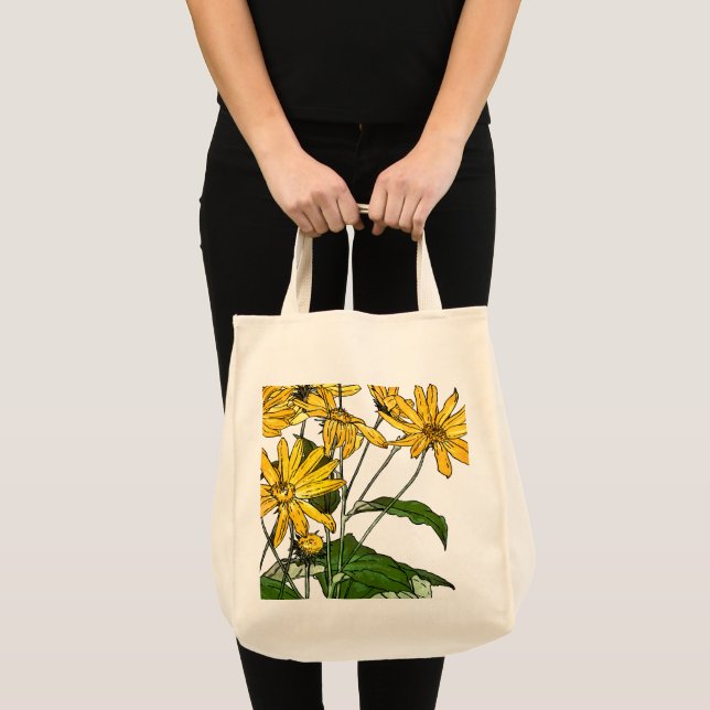 Tote Bag Fleurs de soleil Art Nouveau (Devant (produit))