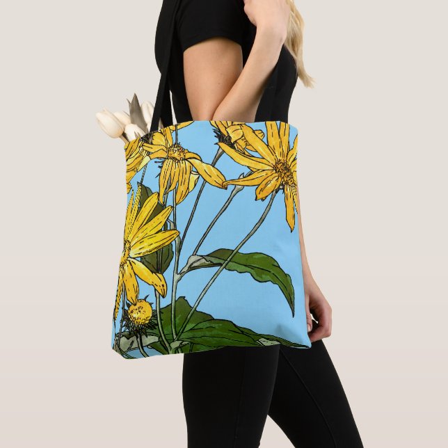 Tote Bag Fleurs de soleil Art Nouveau (De près)