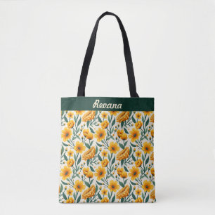 Tote Bag Fleurs de soleil et tasses à beurre