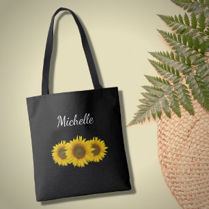 Tote Bag Fleurs de soleil Jaunes Élégant Floral Moderne Noi