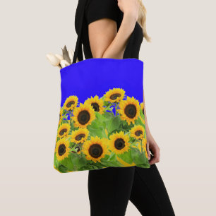 Tote Bag Fleurs de soleil - Liberté Ukraine Paix drapeau u