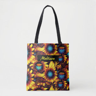 Tote Bag Fleurs de soleil lumineuses