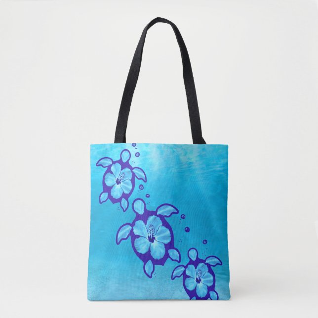 Tote Bag Fleurs de tortues de mer de Honu (Devant)