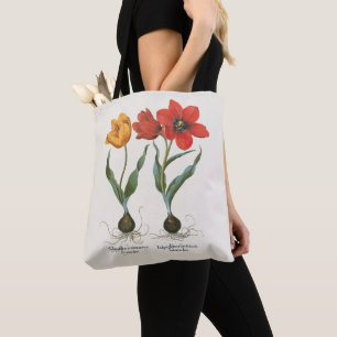 Tote Bag Fleurs de tulipes printanières vintage par Basiliu