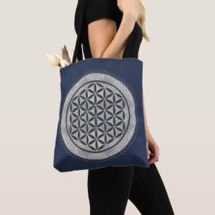 Tote Bag FLEURS DE VIE - Symbole de géométrie sacrée Art 1