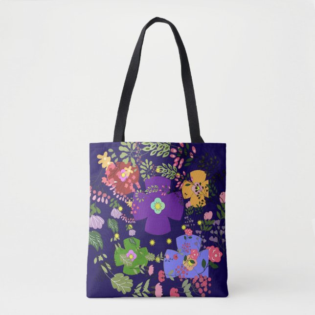 Tote Bag Fleurs Décoratives  (Devant)