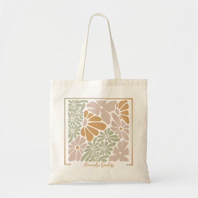 Tote Bag Fleurs déformées modernes (Devant)