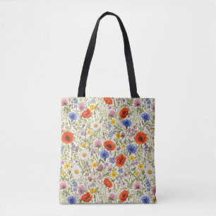 Tote Bag Fleurs délicates de prairie sauvage en fleurs