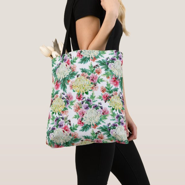 Tote Bag Fleurs d'été colorées motif (De près)
