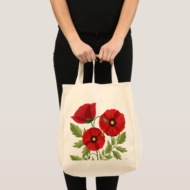 Tote Bag Fleurs d'été joyeuses floraison de pavot (Devant (produit))