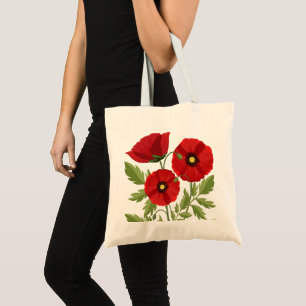 Tote Bag Fleurs d'été joyeuses floraison de pavot