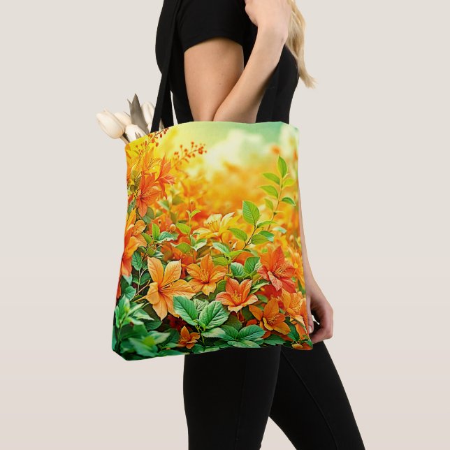 Tote Bag Fleurs d'été vibrantes (De près)