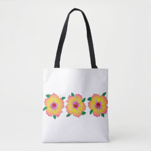 Tote Bag Fleurs d'Hibiscus hawaïens