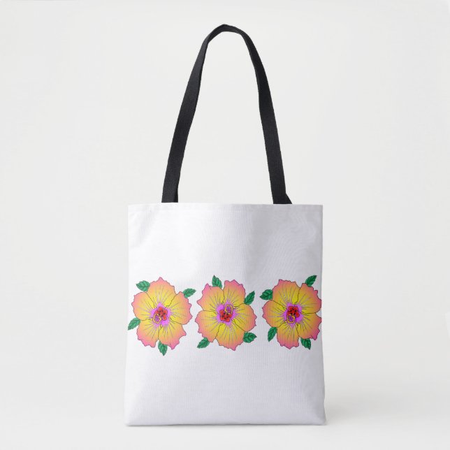 Tote Bag Fleurs d'Hibiscus hawaïens (Devant)