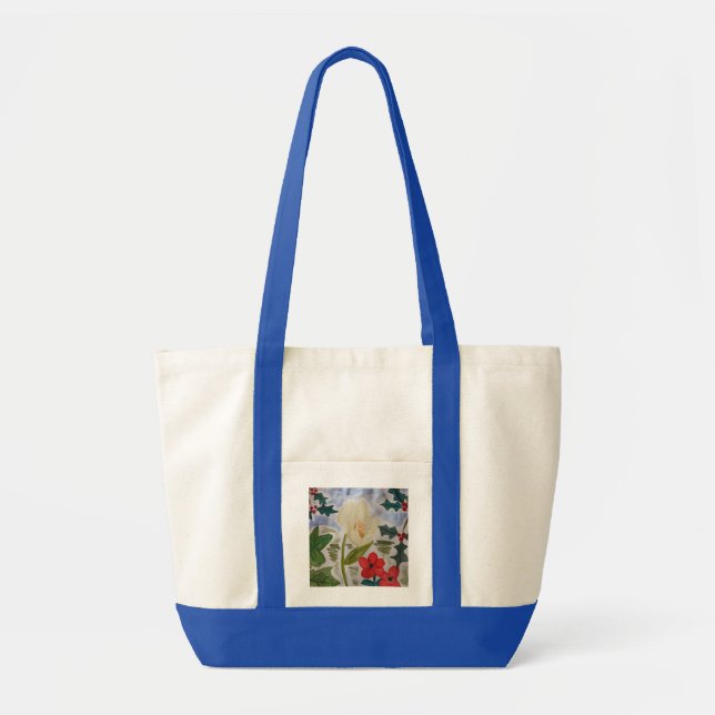 Tote Bag Fleurs d'hiver & Holly (Devant)