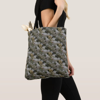 Tote Bag Fleurs d'hortensia à capuchon en dentelle blanche 