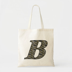 Tote Bag Fleurs d'hortensia à monogramme initial B