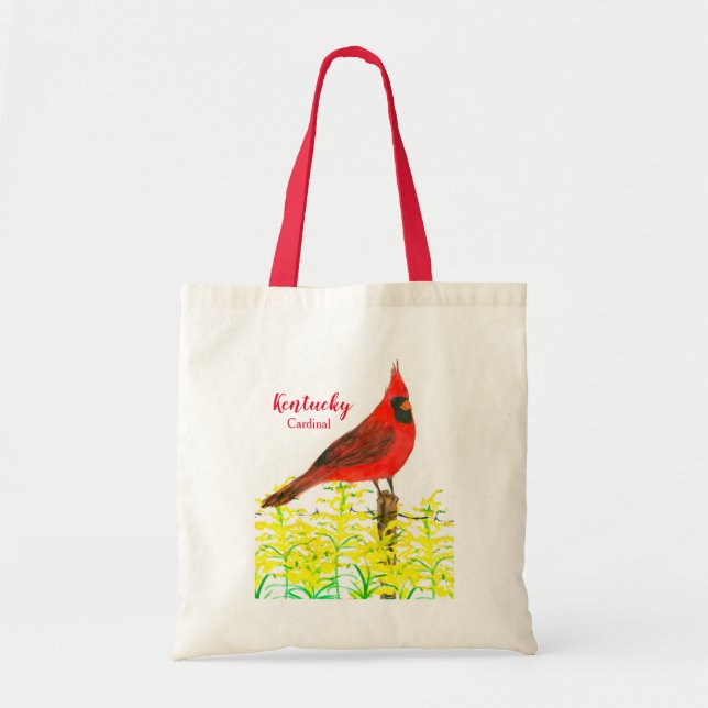 Tote Bag Fleurs d'or d'oiseaux cardinaux du Kentucky (Devant)