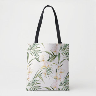 Tote Bag Fleurs d'orchidées crémeuses