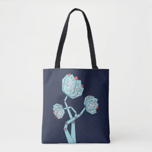 Tote Bag Fleurs Électroniques Femmes En Tête