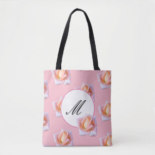 Tote Bag Fleurs élégantes de rose de rose de Fourre-tout