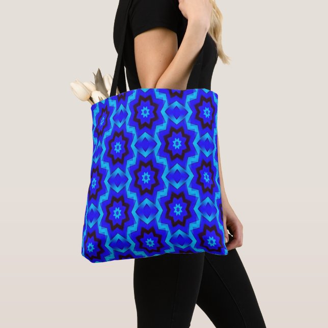 Tote Bag Fleurs en bleu..... (De près)