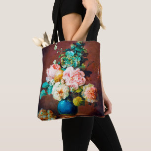 Tote Bag Fleurs en bleu Vase par Anne Vallayer