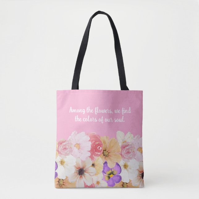 Tote Bag Fleurs en Harmonie : Symphonie des couleurs (Devant)