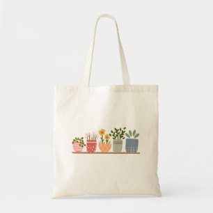 Tote Bag Fleurs en pot fantaisistes Shopping Eco Réutilisab