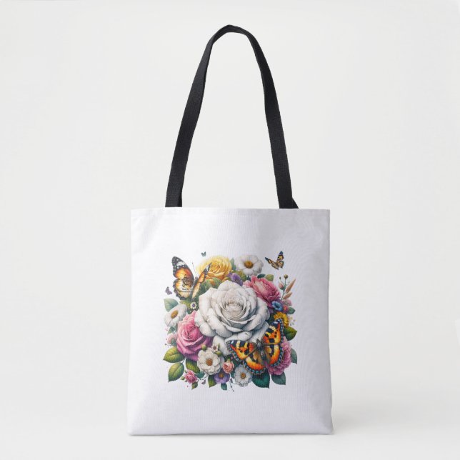 TOTE BAG FLEURS ET BOUTEILLES (Devant)