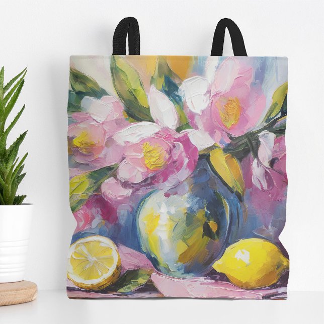 Tote Bag Fleurs et citrons Vie morte moderne (Créateur téléchargé)