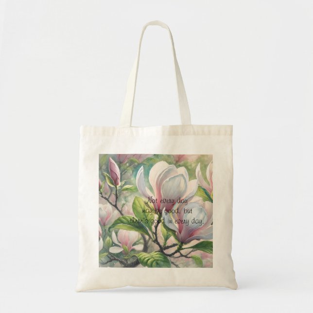 Tote Bag Fleurs et devis Magnolia (Devant)