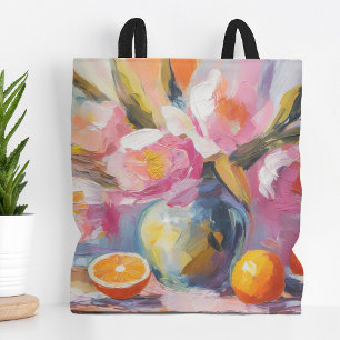 Tote Bag Fleurs et Oranges Vie morte moderne